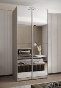 Kledingkast / schuifdeurkast / 6 schappen / 6 vakken / 245,5 x 110 x 6 cm / 2 schuifdeuren / 2 kledingstangen / kleur: kasjmier / soft-close