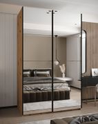 Kledingkast / schuifdeurkast / kleur: Artisan eiken / 245,5 x 160 x 64 cm / 6 vakken / 2 kledingstangen / 2 schuifdeuren / soft-close / ABS randen