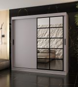 Kledingkast / Kasjmier / 10 vakken / 2 kledingstangen / hoogwaardige afwerking / 200 x 62 x 200 cm / schuifdeurenkast / decoratieve spiegeldeur