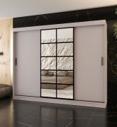 Schiebetürenschrank | Kaschmir | 10 Fächer | 2 Kleiderstangen | hochwertig Verarbeitet | 250 x 62 x 200 cm | Kleiderschrank | Spiegeltür | modernes Design