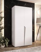Kleiderschrank | 1 Fach | Farbe: Weiß | 1 Kleiderstange | Soft-Close-Funktion | 1 Meter breit | Griffe: Kaschmir | ABS-Kanten | Maße: 100 x 52 x 202 cm