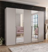 Kledingkast | kleur: kasjmier | 2 spiegeldeuren | 3 vakken | 3 kledingstangen | handgrepen: kasjmier | afmetingen: 250 x 52 x 202 cm | Soft-Close functie | ABS randen