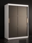 elegante kledingkast met vijf vakken Liskamm 06, kleur: mat wit / mat zwart - afmetingen: 200 x 120 x 62 cm (H x B x D), met voldoende opbergruimte.
