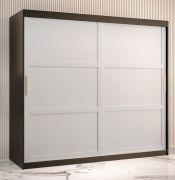 Neutrale kledingkast Liskamm 19, kleur: matzwart / matwit - Afmetingen: 200 x 200 x 62 cm (H x B x D), met genoeg opbergruimte