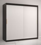 Elegante kledingkast met genoeg opbergruimte Balmenhorn 63, kleur: matzwart / matwit - Afmetingen: 200 x 180 x 62 cm (H x B x D), met 10 vakken en twee kledingstangen