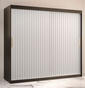 Eenvoudige kledingkast met voldoende opbergruimte Balmenhorn 67, kleur: mat zwart / mat wit - afmetingen: 200 x 200 x 62 cm (H x B x D), met twee kledingroedes en 10 vakken