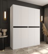 Kledingkast | Wit | 8 draaideuren | 6 vakken | Soft-Close functie | 2 kledingstangen | 160 x 52 x 203 cm | hoogwaardige afwerking | voor de slaapkamer
