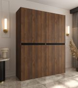 Kledingkast | Kleur: Walnoot Warmia | 8 draaideuren | 6 vakken | Soft-Close functie | 2 kledingstangen | 160 x 52 x 203 cm | Hoogwaardige afwerking | voor de slaapkamer