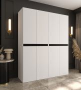 Draaideurkast | Wit | 8 draaideuren | 6 vakken | 2 kledingstangen | Kledingkast | 180 x 52 x 203 cm | Hoogwaardige afwerking | Soft-Close functie