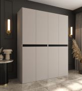 Draaideurkast | Kasjmier | 8 draaideuren | 6 vakken | 2 kledingstangen | Kledingkast | 180 x 52 x 203 cm | Hoogwaardige afwerking | Soft-Close functie
