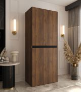 Kledingkast / Draaideurkast | Kleur: Walnoot Warmia | 4 draaideuren | 3 vakken | Soft-Close functie | 1 kledingstang | 90 x 52 x 203 cm | voor de slaapkamer