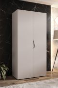 Draaideurkast / kledingkast | 1 meter breedte | ABS randbescherming | Handgrepen: Cashmere | Kleur: Cashmere | Afmetingen: 100 x 52 x 202 cm | voor slaapkamers