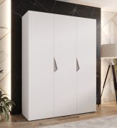 Kledingkast | 3 deuren | Kleur: wit | Handgrepen: kasjmier | Maten: 150 x 52 x 202 cm | 2 kledingstangen | 2 vakken | Draaideurkast