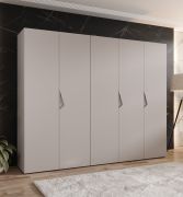 Kledingkast | 5 deuren | Kleur: kasjmier | 2,5 meter breedte | Handgrepen: kasjmier | 3 kledingstangen | 3 vakken | Maten: 250 x 52 x 202 cm | ABS-randbescherming