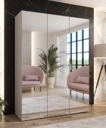 Slaapkamerkast met spiegel | Kleur: kasjmier | Soft-Close functie | Handgrepen: kasjmier | Maten: 150 x 52 x 202 cm | 2 vakken | Kledingkast | ABS | 2 kledingstangen