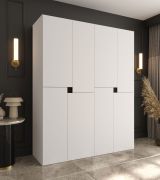 Kledingkast / Wit / 8 draaideuren / 6 vakken / Soft-Close functie / 2 kledingstangen / Hoogwaardige afwerking / 160 x 52 x 203 cm / voor de slaapkamer
