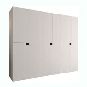 Draaideurkast / Wit / 12 draaideuren / 9 vakken / 3 kledingstangen / 270 x 52 x 203 cm / Hoogwaardige afwerking / Soft-Close functie / Kledingkast / Deuren zonder handgrepen