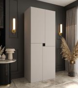 Kledingkast / Draaideurkast / Kasjmier / 4 draaideuren / 3 vakken / 1 kledingstang / 90 x 52 x 203 cm / voor de slaapkamer / Soft-Close functie