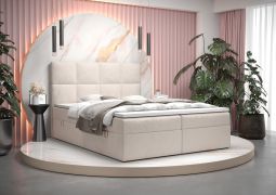 Eenpersoonsbed met opbergruimte Pirin 46, kleur: beige - ligvlak: 140 x 200 cm (b x l), met zachte veloursstof