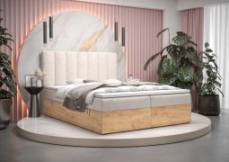 Tweepersoonsbed met modern design Pilio 11, kleur: Beige / Eiken Golden Craft - ligvlak: 180 x 200 cm (b x l)
