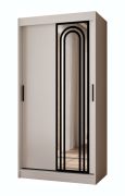 Schuifdeurenkast / mat wit / 5 vakken / 2 kledingstangen / Hoogwaardige afwerking / 100 x 62 x 200 cm / Kledingkast / Spiegeldeur / Modern design