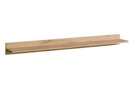 Nautnes 05 wandplank, kleur: Wotan eik / zwart - Afmetingen: 10 x 150 x 20 cm (H x B x D)