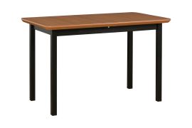 Eettafel LAURIS in zwart/eiken, afmetingen 70 x 120/150 cm (B x D), bladhoogte 32 mm, stevige houten poten, gefineerd tafelblad, robuust
