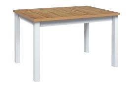 Eettafel BAIBA in wit/eiken, afmetingen 80 x 120/150 cm (B x D), hoogte tafelblad 32 mm, krasbestendig laminaatblad, stevige houten poten, mooie houtnerf