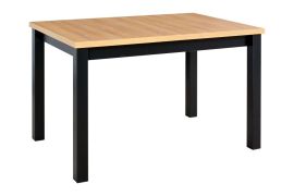 Eettafel BAIBA in zwart/eiken, afmetingen 80 x 120/150 cm (B x D), hoogte tafelblad 32 mm, stevige houten poten, frame van beukenhout, zeer robuust