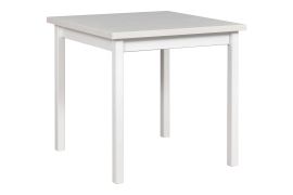 Vierkante eetkamertafel LIGA in wit, eenvoudig te combineren, krasbestendig laminaat, afmetingen 80 x 80 (B x D), hoogte tafelblad 32 mm, houten poten