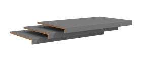 Houten planken | set van 3 | kleur: grafietgrijs | afmetingen: 95 x 46,5 x 5 cm
