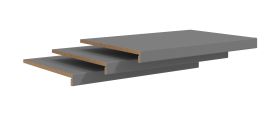 Houten planken | set van 3 | kleur: grafietgrijs | afmetingen: 70,5 x 46,5 x 5 cm
