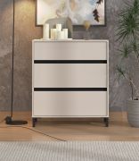 Ladekast / kleur: kasjmier / 3 lades / afmetingen: 80 x 40 x 90 cm / ABS randen / modern ontwerp / poten: zwart / voor slaapkamers
