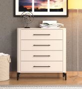 Ladekast / vier lades / kleur: kasjmier / handgrepen & poten: zwart / afmetingen: 90 x 40 x 94 cm / ABS randen / voor slaapkamers / lange handgrepen