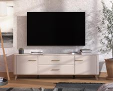 TV-meubel / 2 draaideuren / kleur: kasjmier / 2 lades / TV-meubel / 2 vakken / afmetingen: 179,5 x 40 x 52,5 cm / ABS randen / voor in huis