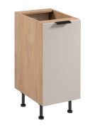 Keuken onderkast | 1 draaideur | Kleur: eiken Puccini / beige | 2 vakken | Soft-Close functie | 40 x 52 x 87 cm | hoogwaardige afwerking | verstelbare poten | metalen handgreep