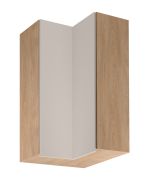 Keukenhangkast / hoekhangkast | 2 draaideuren | Kleur: eiken Puccini / beige | Soft-Close functie | 3 vakken | 60 x 60 x 100 cm | hoogwaardige afwerking