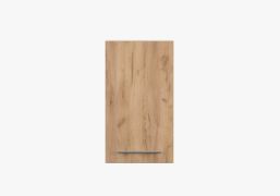 Hangkast / Draaideurkast / Bruin / Wit / Parnassus 04 / 1 deur / Handgrepen: metaal / 71,5 x 40 x 29 cm / Zilverkleurige metalen handgrepen / Houtlook
