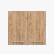 Hangkast / draaideurkast / Parnassus 12 / Bruin / Wit / 2 deuren / Handgrepen: metaal / 71,5 x 80 x 29 cm / Metalen handgrepen / voor in de keuken