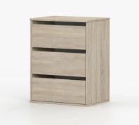 Laden voor kledingkasten / Eiken / 71,5 x 55 x 40,5 cm / 3 laden / Effen kleur / functioneel design / Ruime opbergruimte / rechthoekig