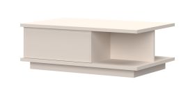 Stijlvolle salontafel met één lade Neiafu 131, kleur: kasjmier, Soft-Close functie, maten: 36 x 104 x 65 cm, push-to-open-functie, voor de woonkamer