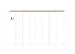 Bovenste LED-frame voor draaideurkast / kledingkast Neiafu en aanbouwmodules, kleur: kasjmier, breedte: 47 cm