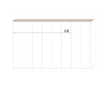Oberer LED-Rahmen für Drehtürenschrank / Kleiderschrank Neiafu und Anbaumodule, Farbe: Kaschmir, 2er Set, Breite: 272 cm