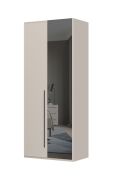 Kledingkast met één spiegeldeur Neiafu 03, verstelbare poten, soft-close functie, kleur: kasjmier, afmetingen: 224 x 92 x 56 cm, drie legplanken