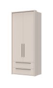 Kledingkast met frame Neiafu 31, twee lades, kleur: kasjmier, soft-close-systeem, één kledingstang, drie schappen, maten: 226 x 97 x 60 cm