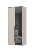 Kledingkast met een spiegeldeur en ombouw Neiafu 58, kleur: kasjmier, maten: 226 x 97 x 60 cm, één kledingstang, drie schappen, verstelbare poten