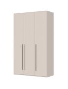 Drie deuren kledingkast met twee kledingstangen Neiafu 04, kleur: kasjmier, Soft-Close functie, verstelbare pootjes, maten: 224 x 137 x 56 cm