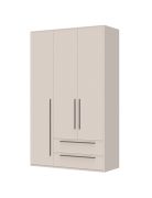 Draaideurkast met twee laden Neiafu 07, kleur: kasjmier, drie deuren, soft-close functie, twee kledingroedes, afmetingen: 224 x 137 x 56 cm