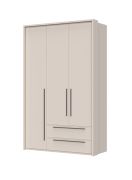 Kledingkast met frame Neiafu 35, twee laden, drie deuren, soft-close functie, twee kledingstangen, afmetingen: 226 x 142 x 60 cm, verstelbare poten