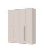 Hoge draaideurkast met vier deuren Neiafu 08, kleur: kasjmier, zes legplanken, soft-close functie, stelvoetjes, afmetingen: 224 x 182 x 56 cm